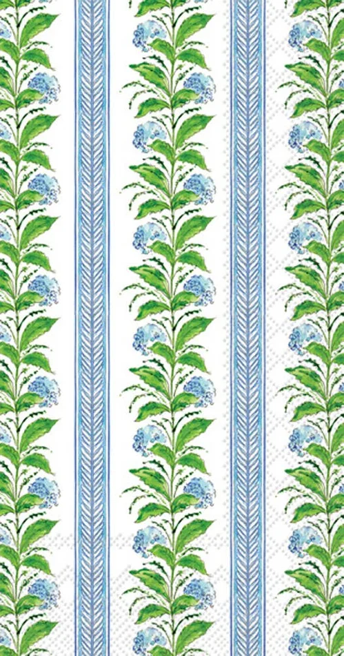 Paper Guest Towels 16 count Hydrangea Stripes Rosanne Beck