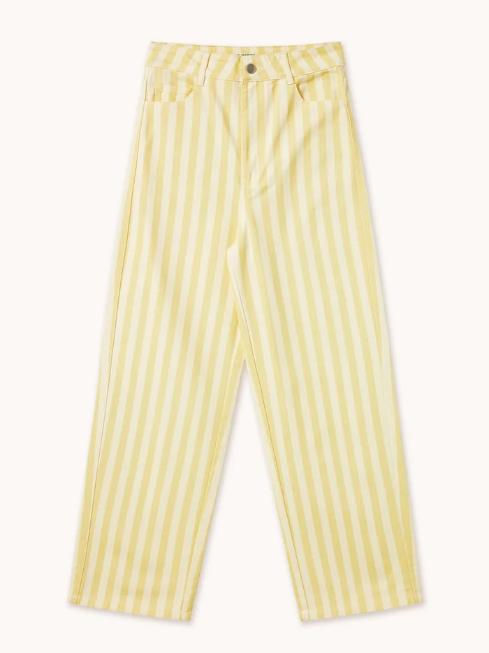 Pastel Yellow Striped Berta Jeans
