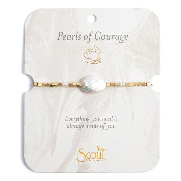 Pearl Affirmation Bracelet Courage Gold