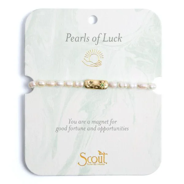 Pearl Affirmation Bracelet Luck Gold