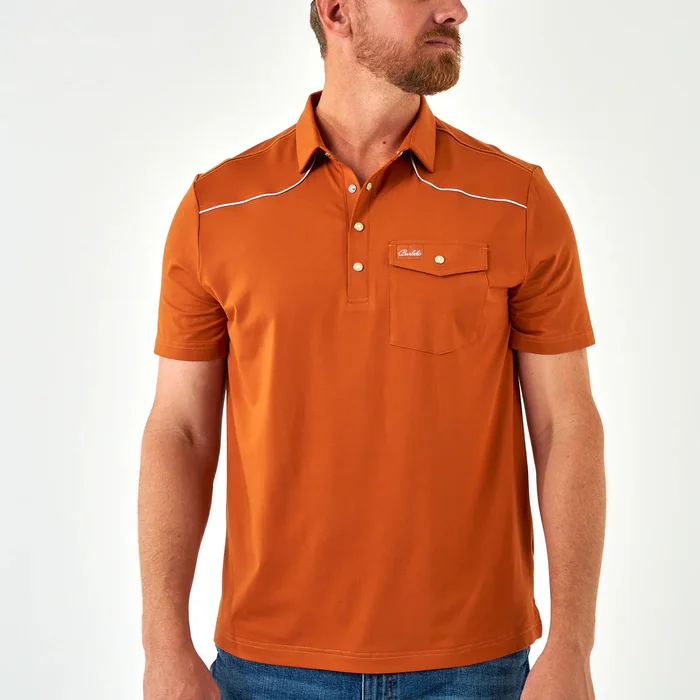 Performance Button Snap Polo Orange