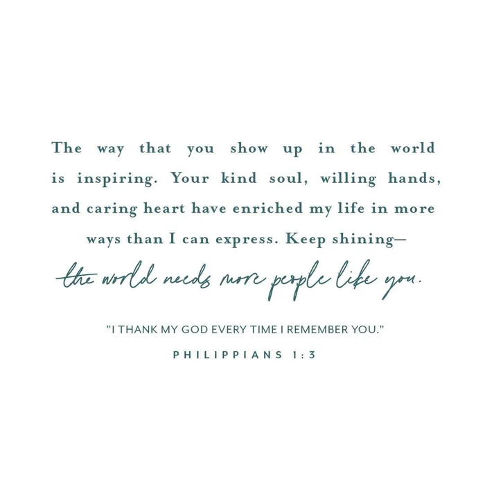 Philippians 1:3 Inspired By You Enclosure Card