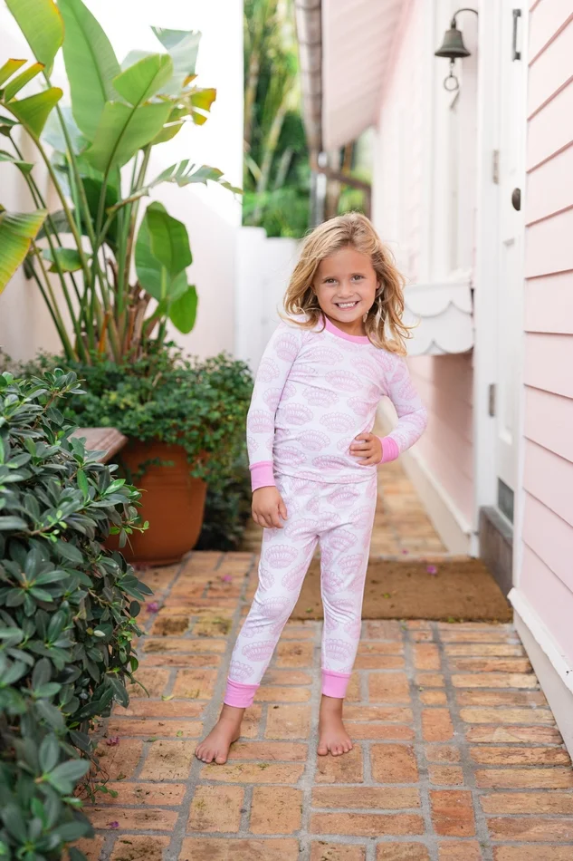 Pink Shell Print Kid’s Pajamas