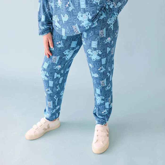 Pixar Blue Drawcord Disney Monster Glow Women’s French Terry Joggers | Posh Peanut®