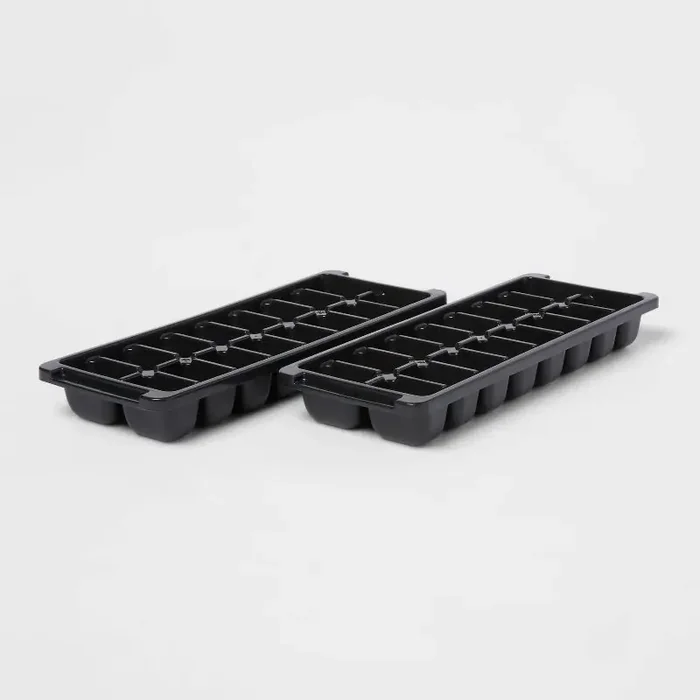 Plastic 2pk Ice Tray Black – Room Essentials™ Dishwasher-Safe, 16 Cavities, Freezer Ice Mold
