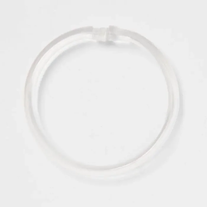 Plastic Shower Rings Clear – Room Essentials™ Durable Curtain Liner Hooks, Glossy Finish, 12-Pack