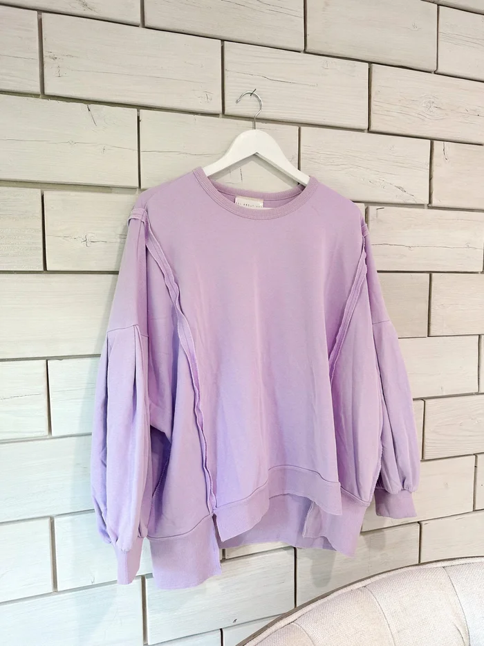 Pleated Sleeve Sweatshirt