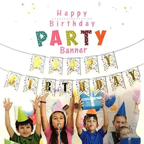 Polka Dot Happy Birthday Banner for Birthday Decorations