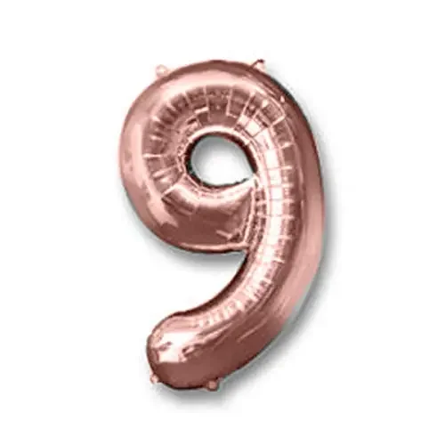 Pop The Party Rose Gold Nine Number Foil Balloon