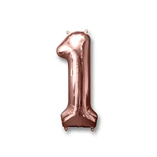 Pop The Party Rose Gold One Number Foil Balloon