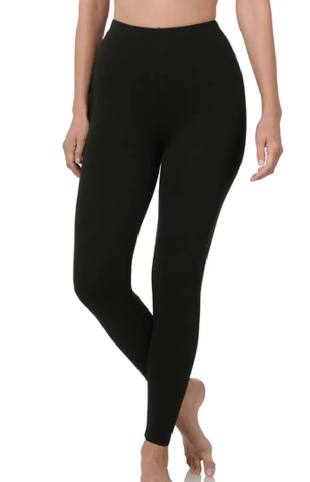 Premium Cotton Leggings in Black