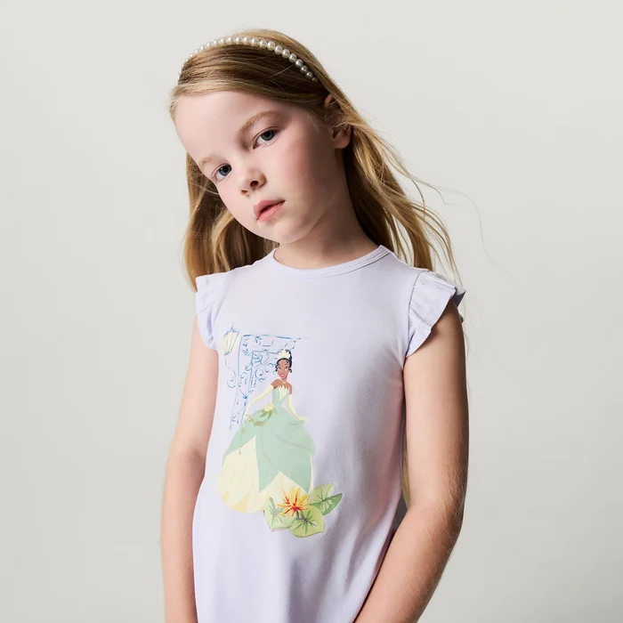 Princess Green Long Sleeve Disney Tiana Ruffled Tee | Posh Peanut®
