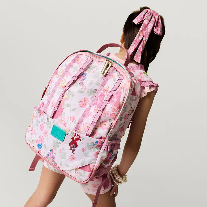 Princess Pink Girls Ruffled Backpack | Disney Aurora