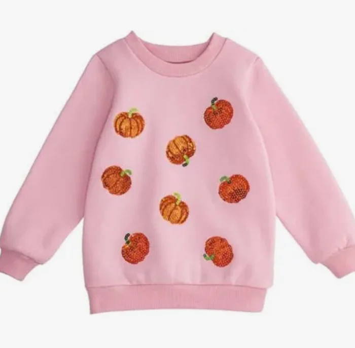 Pumpkin Sequin Sweathsirt