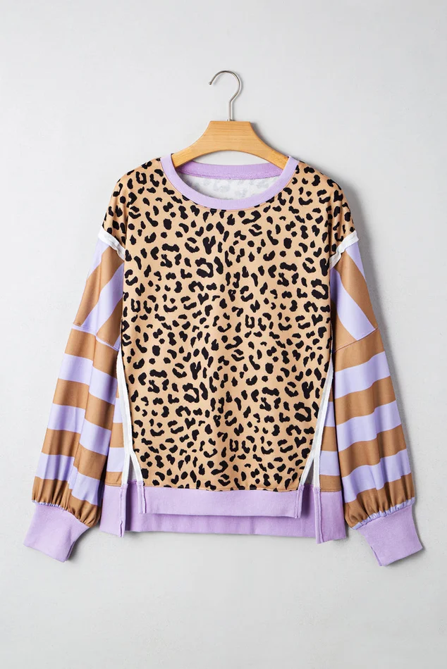 Purple Leopard Pullover