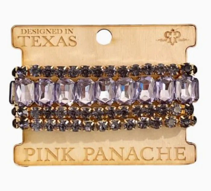 Purple Rhinestone Bracelet Set