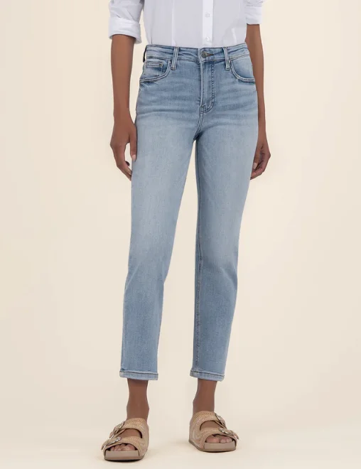 Rachael High Rise Mom Jean (Mature Wash) – KUT