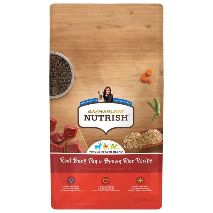 Rachael Ray Nutrish Real Beef, Pea & Brown Rice Recipe Dry Dog Food, 6 lb. Bag