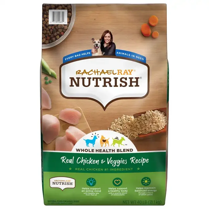 Rachael Ray Nutrish Real Chicken & Veggies Recipe Dry Dog Food, 40 lb. Bag