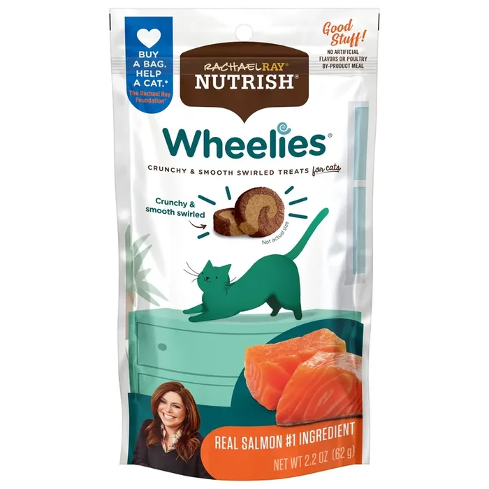 Rachael Ray Nutrish Wheelies Cat Treats, Salmon, 2.2 oz. Bag