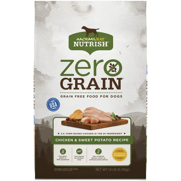 Rachael Ray Nutrish Zero Grain Chicken & Sweet Potato Recipe, Dry Dog Food, 14lb Bag