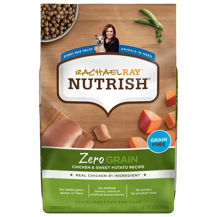 Rachael Ray Nutrish Zero Grain Chicken & Sweet Potato Recipe Dry Dog Food, 26 lb. Bag