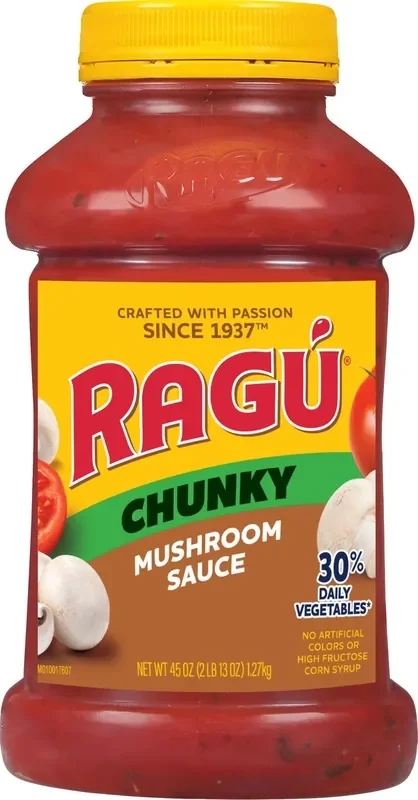 Ragu Super Chunky Mushroom Pasta Sauce, 45 oz.