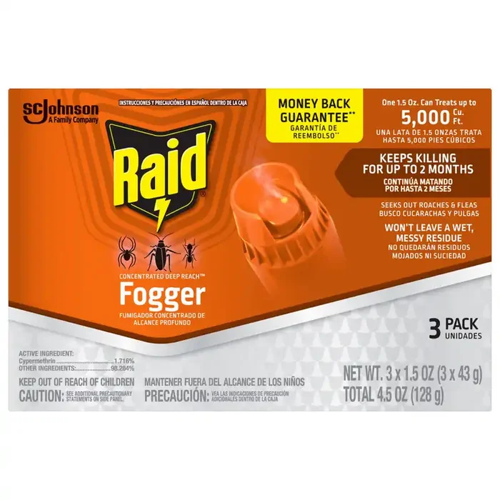 Raid Concentrated Deep Reach Pest Killer & Roach Fogger, 1.5 oz, 3 Count
