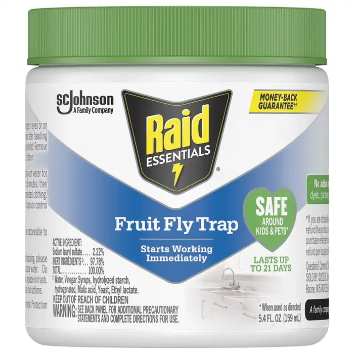 Raid Essentials Fruit Fly Trap, Attractant & Killer Effective Up to 21 Days, 5.4 fl oz