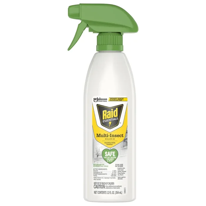 Raid Essentials Multi-Insect Killer 29, Essential Oil Insecticide for Home, 12 oz