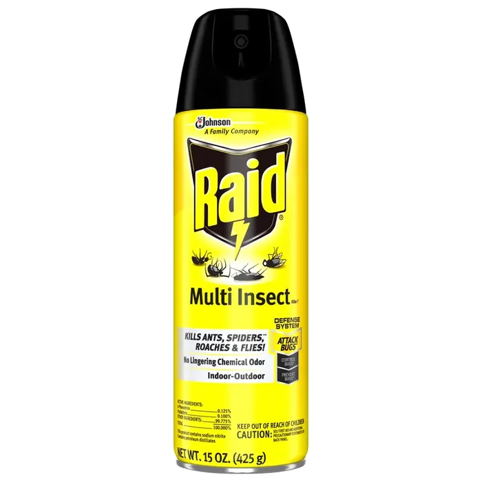 Raid Multi Insect Killer 7, Indoor & Outdoor Insecticide Spray for Common Bugs, 15 oz
