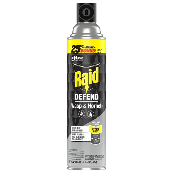 Raid Wasp & Hornet Killer, Stinging Bug Insecticide for Outdoor Use, 17.5 oz