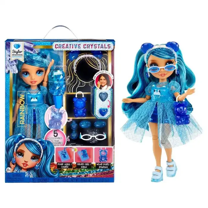 Rainbow High 11″ Creative Crystals Skyler Blue Fashion Doll with Accessory Make It Kit