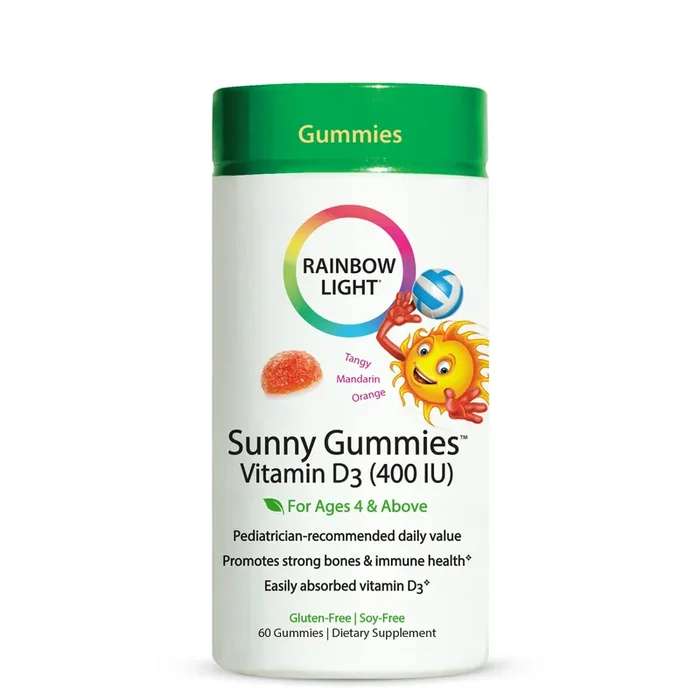 Rainbow Light Sunny Gummies Vitamin D3 Gummy Supplement, 60 Count, 1 Bottle
