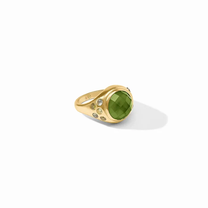 Rainbow Statement Ring- Iridescent Palmetto