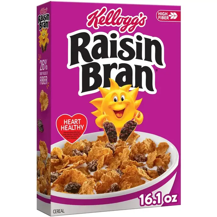 Raisin Bran Kellogg‘s Raisin Bran Breakfast Cereal, Fiber Cereal, Family Breakfast, Original, 16.1oz Box (1 Box)