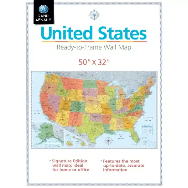 Rand Mcnally Paper Signature U.S. Folded Wall Map