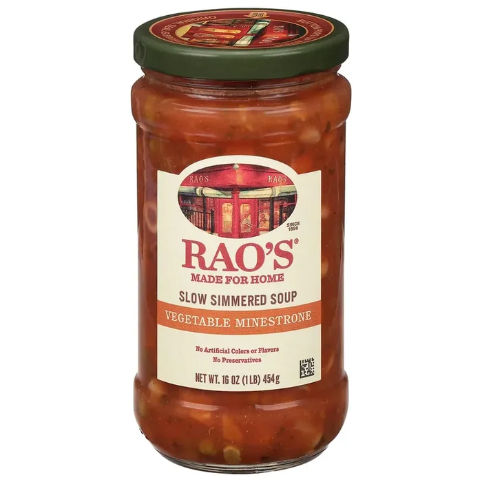 Rao‘s Homemade Rao‘s Made for Home Vegetable Minestrone Soup, 16oz, Real Vegetables, Traditional Italian Heat and Serve Soup