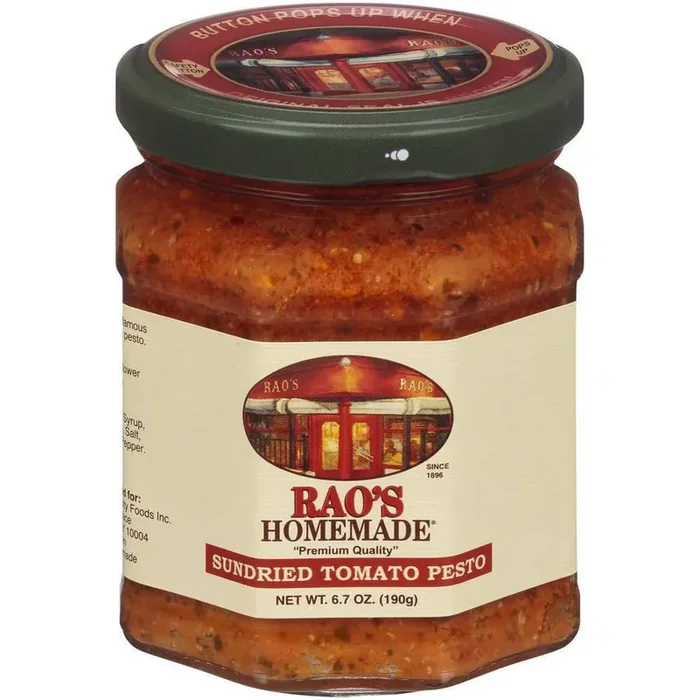 Rao‘s Homemade Sundried Tomato Pesto Sauce 6.7 oz Premium Quality Made With Sun Dried Tomatoes, Tomato Pulp, Oil, Cheese & Nuts