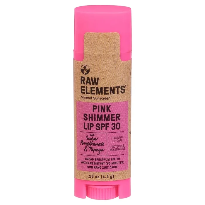 Raw Elements Pink Lip Shimmer SPF 30 – Each