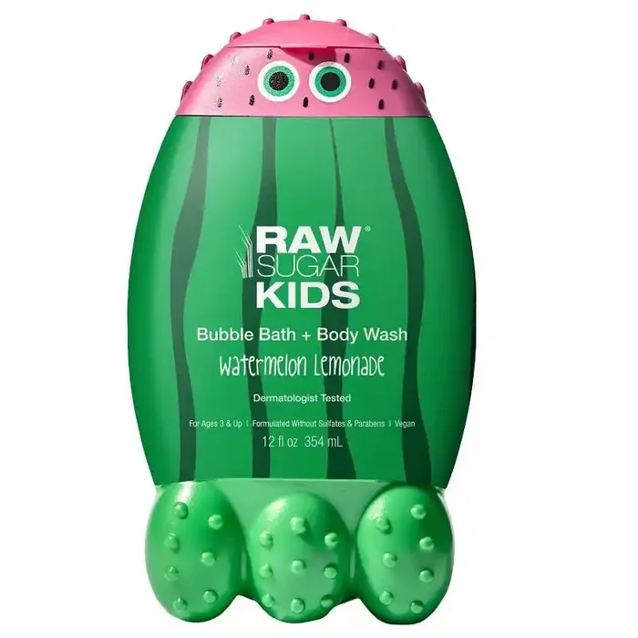 Raw Sugar Kids‘ Bubble Bath + Body Wash – Watermelon Lemonade – 12 fl oz