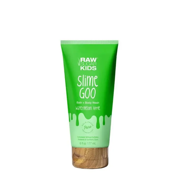 Raw Sugar Kids Slime Goo Bath And Body Wash, Watermelon Apple, 6 Oz