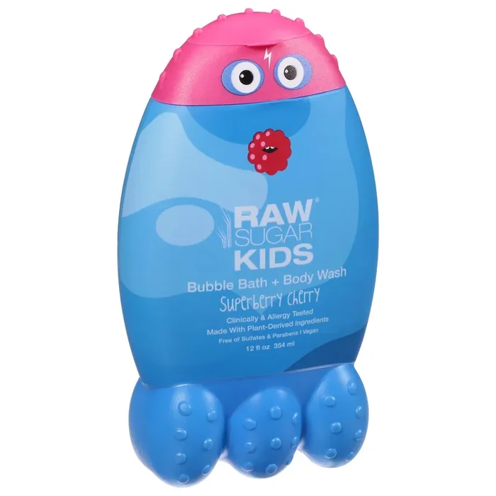 Raw Sugar Kids Superberry Cherry Bubble Bath + Body Wash 12 fl oz