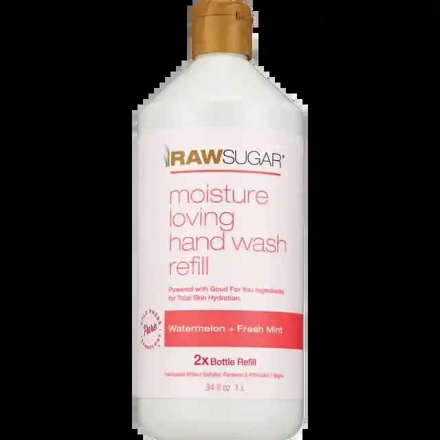 Raw Sugar Liquid Hand Wash Refill, Watermelon + Fresh Mint, 34 Oz