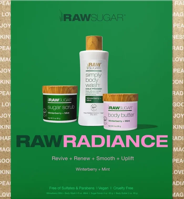 Raw Sugar Raw Radiance Winterberry + Mint Body Care