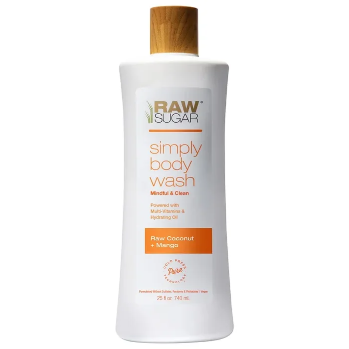 Raw Sugar Simply Body Wash – Raw Coconut + Mango