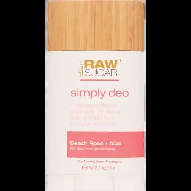 Raw Sugar Simply Deo, Beach Rose + Aloe 2.7 oz