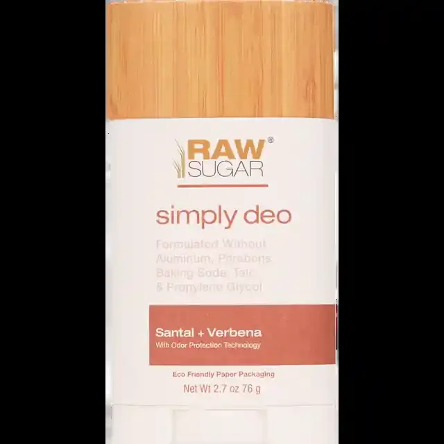 Raw Sugar Simply Deo Deodorant, Santal + Verbena