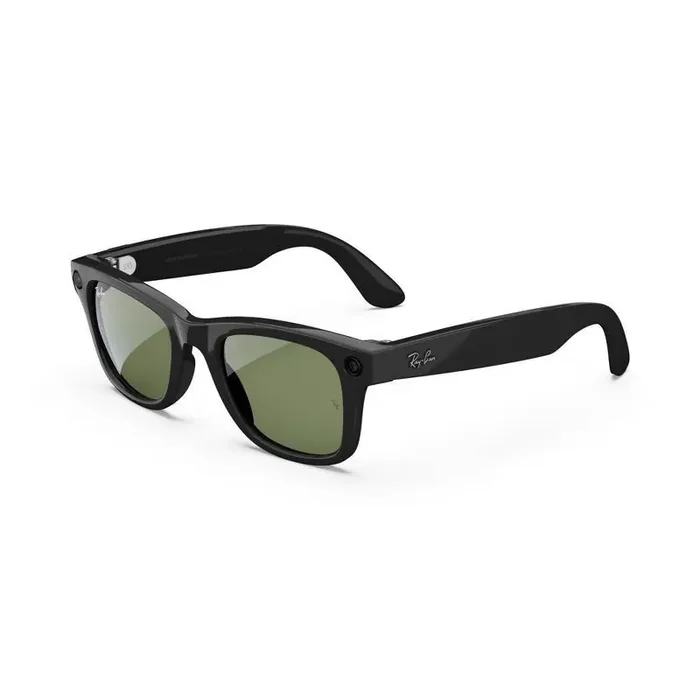 Ray-Ban Meta Wayfarer (Gen 1) Glasses – Shiny Black Frames, Green Lenses Smart Glasses with Meta AI
