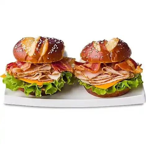 Ready Meals Boars Head Turkey Bacon & Cheddar Pretzel Duo Sandwich – Each (430 Cal)